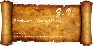 Zombori Varsány névjegykártya